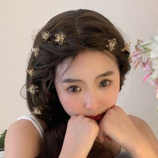 Set Of 4: Flower Hair Claw Jml4642 - Set Of 4 Pcs - Transparent & Gold - One Size