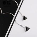 Triangle Threader Earring 1 Pair - Black - One Size