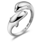925 Sterling Silver Dolphin Ring Silver - One Size