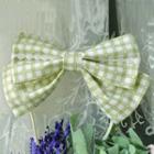 Plaid Bow Headband Gingham - Light Green - One Size