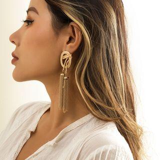 Metal Drop Earring 1 Pair - 2512 - Gold - One Size