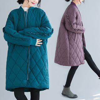 Quilted Ruffled Zip Jacket