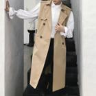 Double-breasted Sleeveless Trench Jacket