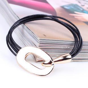 Geometric Buckle Leather Bracelet