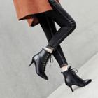 High-heel Lace-trim Ankle Boots