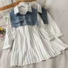 Set: Mini Shirtdress + Denim Button-down Shawl