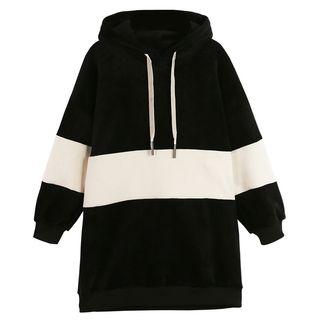 Two-tone Mini Hoodie Dress