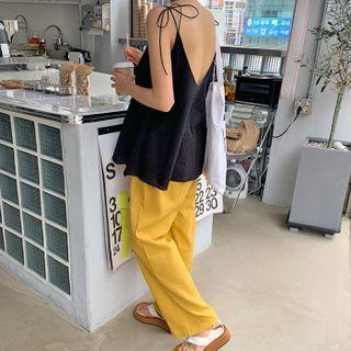 Spaghetti-strap Eyelet Lace Top