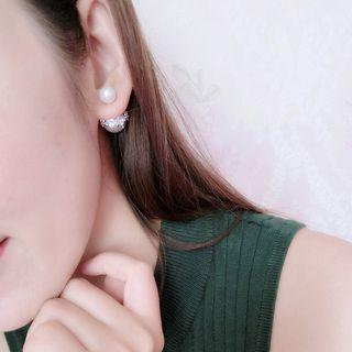 Faux Leather Through & Through Earring Silver Needle - As Shown In Figure - One Size