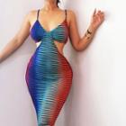 Strappy Gradient Sheath Dress