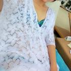 3/4-sleeve Beach Cover-up