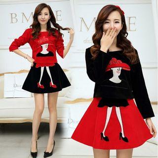 Set: Applique Top + Skirt