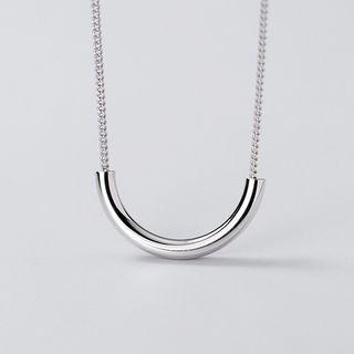 Curved Bar Necklace Silver - One Size
