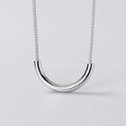 Curved Bar Necklace Silver - One Size