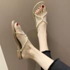 Faux-pearl Rhinestone Sandals