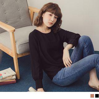 Puff Sleeve Chiffon Top