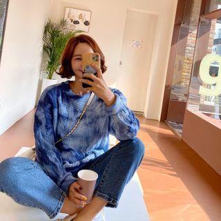 Tie-dye Cable-knit Sweater