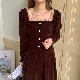 Velvet Blouse / A-line Skirt