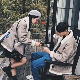 Couple Matching Fleece-lined Collared Coat