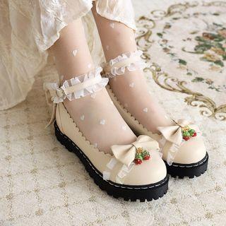 Ankle-strap Ribbon Ruffled Mary Jane Shoes