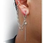 Stainless Steel Chained Bar Dangle Earring