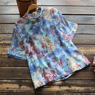 Traditional Chinese Short-sleeve Printed Top