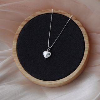Heart Pendant Sterling Silver Necklace 1 Pc - Silver - One Size