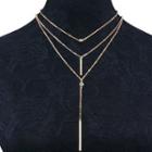 Geometric Drop Multi-chain Necklace