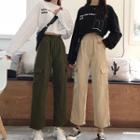Harem Cargo Pants / Striped Long-sleeve T-shirt