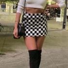 Checker Print Pencil Skirt