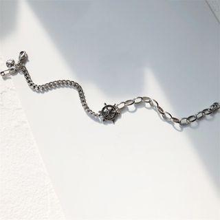 Steering Wheel Pendant Sterling Silver Necklace S078 - 1 Pc - Bracelet - 925 Silver - Silver - One Size