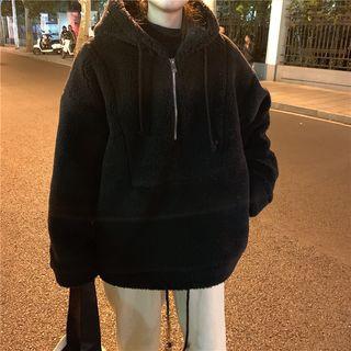 Long-sleeve Plain Zip Hoodie
