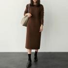 Round-neck Wool Blend Knit Dress