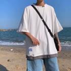 Short-sleeve Distressed Layered T-shirt