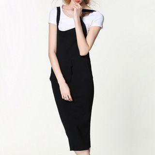 Plain Tie-waist Dress