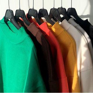 Crew-neck Brushed Fleece Lined Sweatshirt