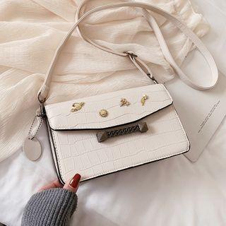 Croc Grain Planet Crossbody Bag