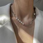 Faux Pearl Chain Choker As Shown In Figure - One Size
