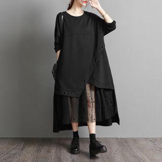 Long-sleeve Asymmetrical Overlay Dress