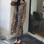 Long Leopard Shirtdress Brown - One Size