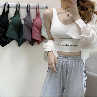 Lettering Padded Cropped Tank Top