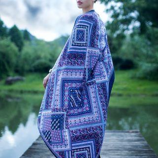 Printed Linen Blend Scarf