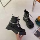 Chained Lace-up Short Boots