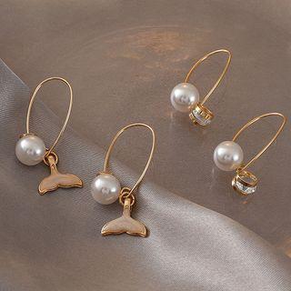 Faux Pearl / Mermaid Tail Hoop Earring