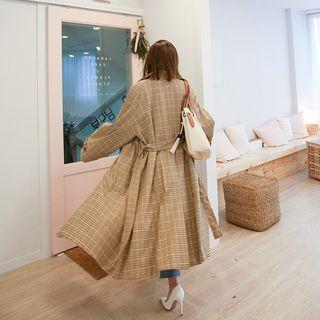 Single-breasted Maxi Coat With Sash