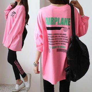 Airplane Letter Longline T-shirt