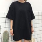 Short-sleeve T-shirt Dress Blue - One Size