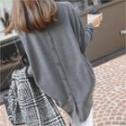 Button-back Long Pullover