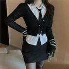 Mini Skort / Shirt / Tie / Cardigan / Set