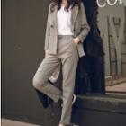 Set: One-button Blazer + Cropped Dress Pants